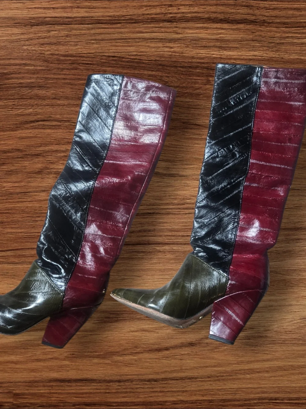 Tory Burch LILA 90MM Eel Leather Tri Color Boot